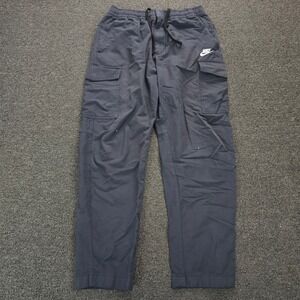 Nike Mens Cargo Pants Large Gray Cotton Nylon Elastic Waist Utility Trousers